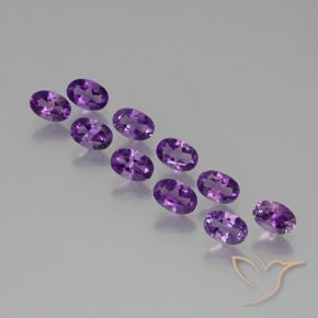 Gemme di Ametista Viola medio naturale da 4.10 ct, Ovale, VS