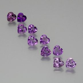 Gemme di Ametista Viola violaceo medio-scuro naturale da 6.39 ct, A forma di cuore, VS