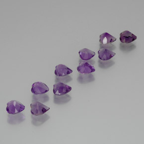 Gemme di Ametista Viola violaceo medio-scuro naturale da 6.39 ct, A forma di cuore, VS