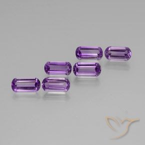 Gemme di Ametista Viola medio naturale da 6.45 ct, Taglio a fantasia, VS