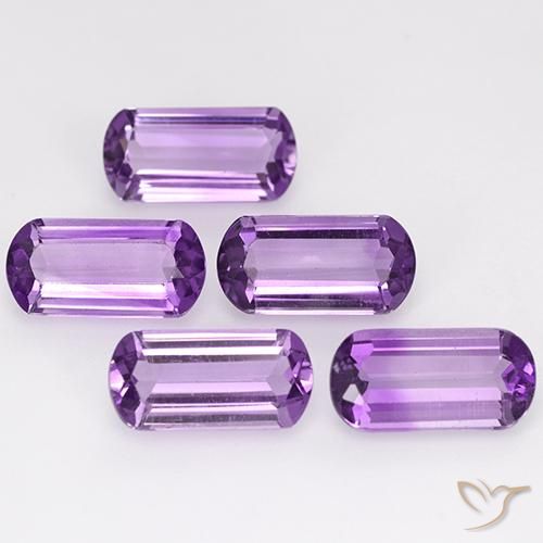 Gemme di Ametista Viola violaceo intenso naturale da 4.92 ct, Taglio a fantasia, VS
