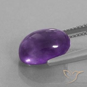 Ametista Viola scuro naturale da 5.10 ct, Ovale, Trasparente/Traslucido