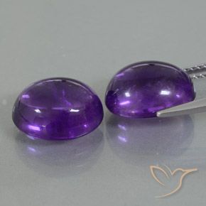 Gemme di Ametista Viola medio naturale da 8.09 ct, Ovale, Trasparente/Traslucido