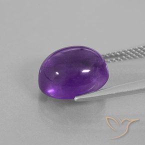 Ametista violaceo naturale da 4.27 ct, Ovale, Trasparente/Traslucido