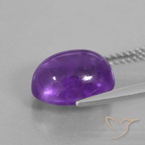 Ametista Viola medio-scuro naturale da 3.92 ct, Ovale, Trasparente/Traslucido