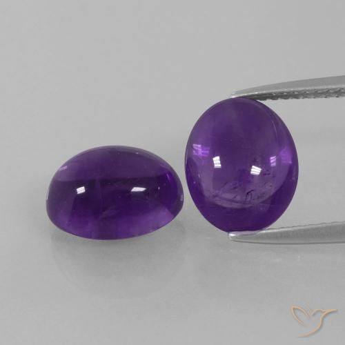 Gemme di Ametista Viola medio naturale da 6.18 ct, Ovale, Trasparente