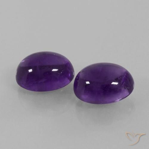 Gemme di Ametista Viola medio naturale da 6.18 ct, Ovale, Trasparente
