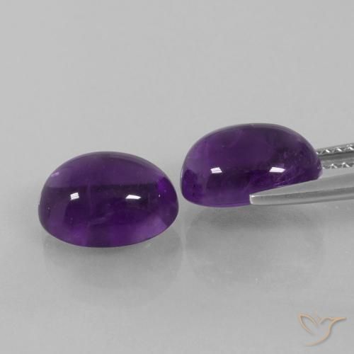 Gemme di Ametista Viola medio naturale da 6.18 ct, Ovale, Trasparente
