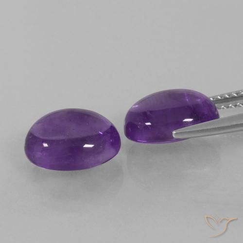 Gemme di Ametista Viola medio naturale da 5.49 ct, Ovale, Trasparente