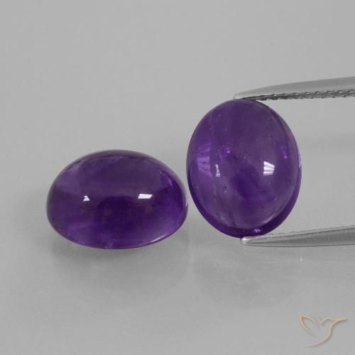 7.85ctw Naturale Viola medio Ametista, Ovale, Trasparente