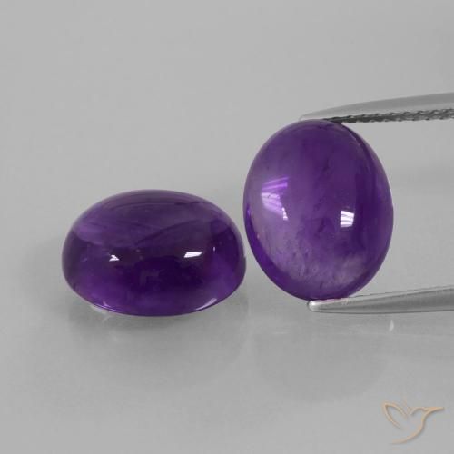 8.43ctw Naturale Viola medio Ametista, Ovale, Trasparente