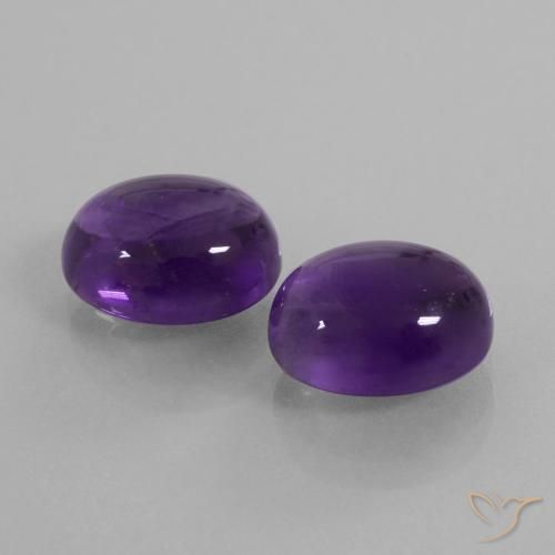 Gemme di Ametista Viola medio naturale da 8.43 ct, Ovale, Trasparente