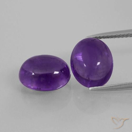 8.12ctw Naturale Viola medio Ametista, Ovale, Trasparente