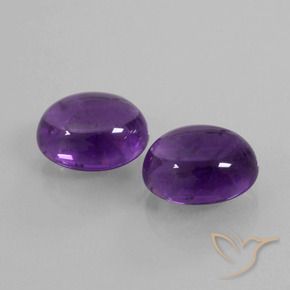 Gemme di Ametista Viola medio naturale da 8.12 ct, Ovale, Trasparente
