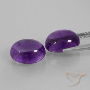 Gemme di Ametista Viola medio naturale da 8.12 ct, Ovale, Trasparente