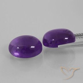 Gemme di Ametista Viola medio naturale da 8.26 ct, Ovale, Trasparente