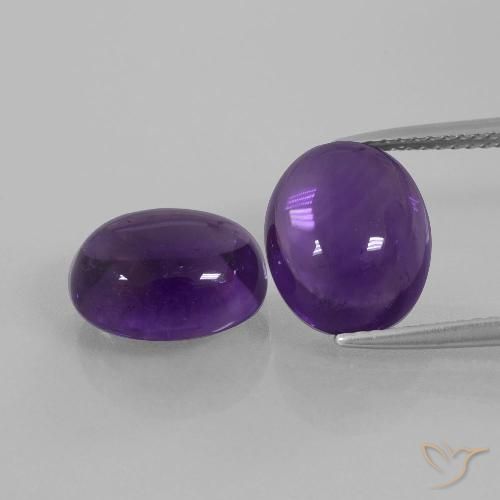 8.17ctw Naturale Viola medio Ametista, Ovale, Trasparente