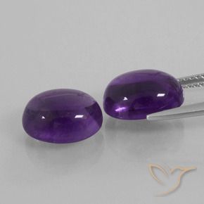 Gemme di Ametista Viola medio naturale da 8.17 ct, Ovale, Trasparente