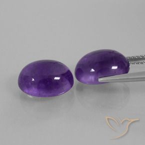 Gemme di Ametista Viola medio naturale da 7.57 ct, Ovale, Trasparente