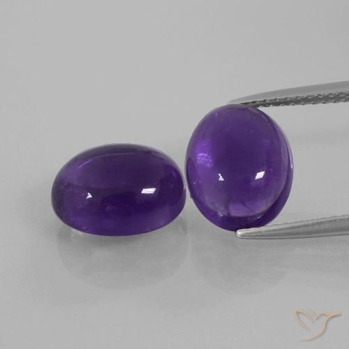 6.90ctw Naturale Viola medio Ametista, Ovale, Trasparente