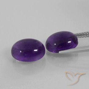 Gemme di Ametista Viola medio naturale da 6.90 ct, Ovale, Trasparente