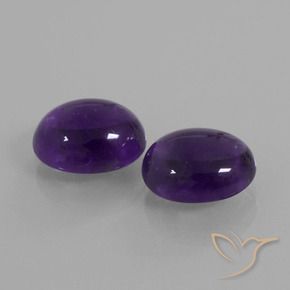 Gemme di Ametista Viola medio naturale da 7.27 ct, Ovale, Trasparente