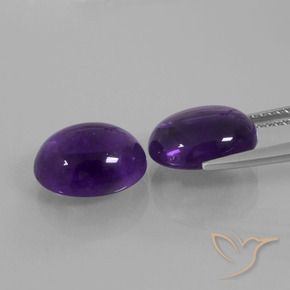 Gemme di Ametista Viola medio naturale da 7.27 ct, Ovale, Trasparente