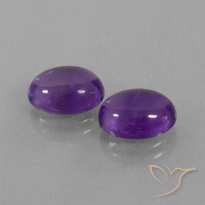 Gemme di ametista viola medio-chiaro naturale da 4,92 ct, taglio ovale, trasparente