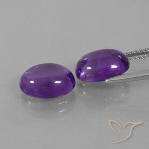 Gemme di ametista viola medio-chiaro naturale da 4,92 ct, taglio ovale, trasparente