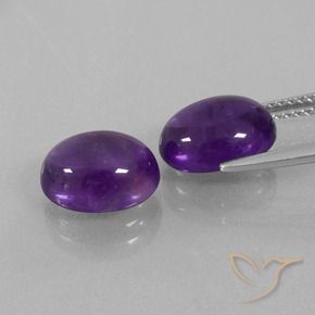 Gemme di Ametista Viola medio-chiaro naturale da 5.62 ct, Ovale, Trasparente