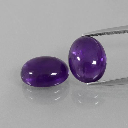 Gemme di ametista viola medio-chiaro naturale da 5,24 ct, taglio ovale, trasparente