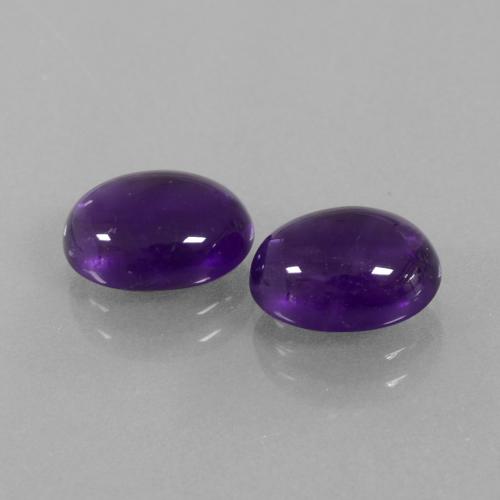 Gemme di ametista viola medio-chiaro naturale da 5,24 ct, taglio ovale, trasparente