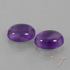 Gemme di Ametista Viola medio-chiaro naturale da 6.94 ct, Ovale, Trasparente