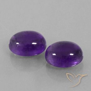 Gemme di Ametista Viola medio naturale da 8.09 ct, Ovale, Trasparente