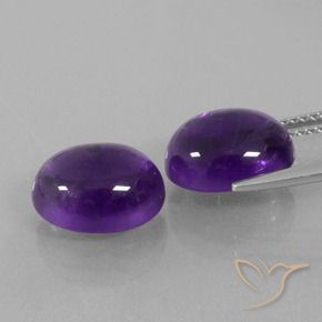 Gemme di Ametista Viola medio naturale da 8.09 ct, Ovale, Trasparente