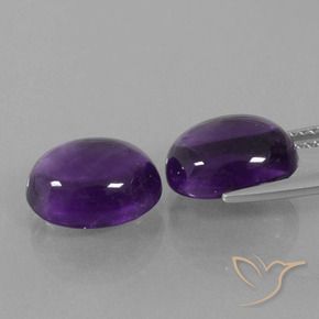 Gemme di Ametista Viola medio naturale da 8.25 ct, Ovale, Trasparente