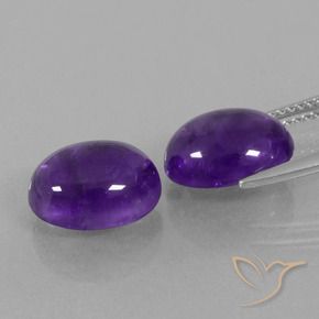 Gemme di Ametista Viola medio naturale da 7.38 ct, Ovale, Trasparente