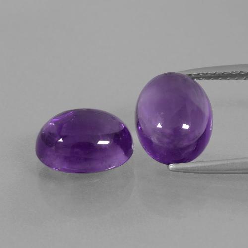 Gemme di Ametista Viola medio-chiaro naturale da 5.94 ct, Taglio ovale, Trasparente