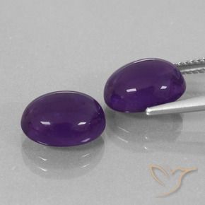Gemme di Ametista Viola medio-chiaro naturale da 7.80 ct, Ovale, Trasparente