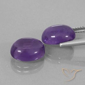 Gemme di Ametista Viola medio naturale da 7.80 ct, Ovale, Trasparente