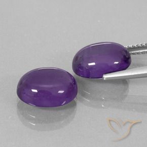 Gemme di Ametista Viola medio-chiaro naturale da 7.55 ct, Ovale, Trasparente