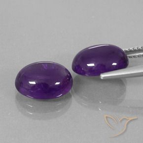 Gemme di Ametista Viola medio-chiaro naturale da 6.94 ct, Ovale, Trasparente