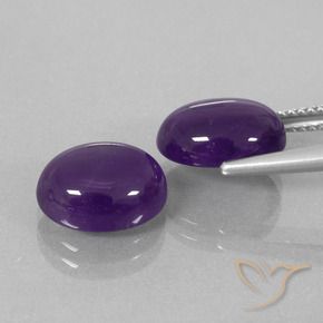 Gemme di Ametista Viola medio-chiaro naturale da 7.42 ct, Ovale, Trasparente