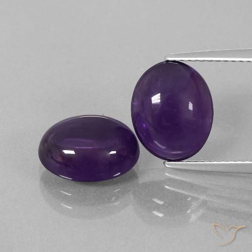 Gemme di Ametista Viola scuro naturale da 6.75 ct, Ovale, Trasparente