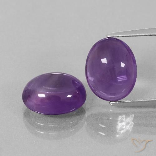 7.53ctw Naturale Viola medio Ametista, Ovale, Trasparente