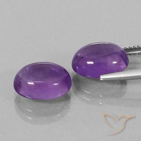 Gemme di Ametista Viola medio naturale da 7.53 ct, Ovale, Trasparente