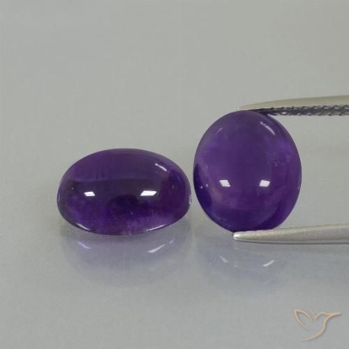 7.31ctw Naturale Viola medio Ametista, Ovale, Trasparente