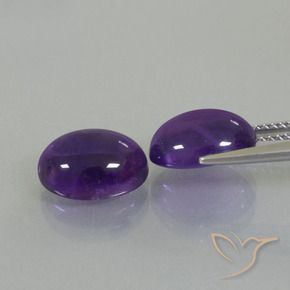 Gemme di Ametista Viola medio naturale da 7.31 ct, Ovale, Trasparente