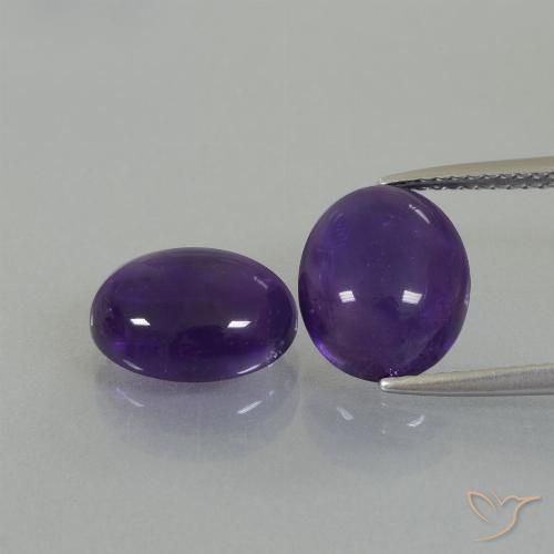 6.87ctw Naturale Viola scuro Ametista, Ovale, Trasparente