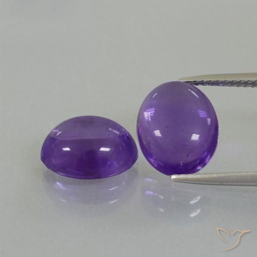 Gemme di Ametista Viola medio naturale da 7.12 ct, Ovale, Trasparente